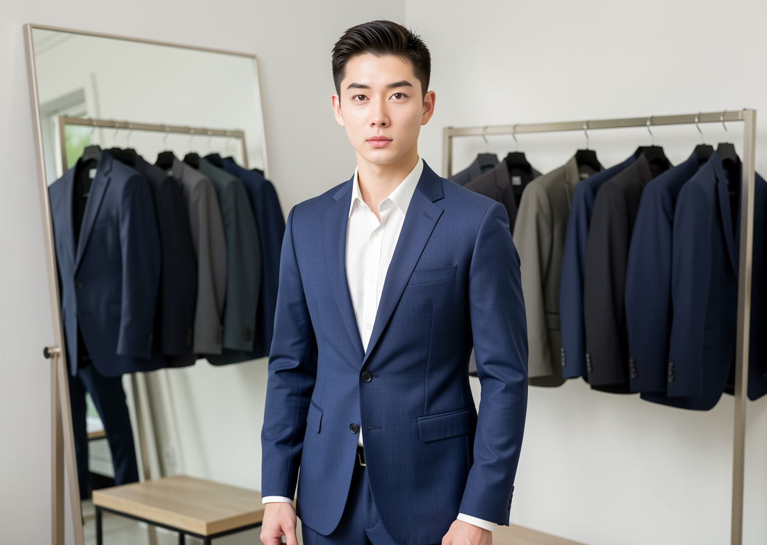 配图1 试衣镜前看肩线、袖长、衣长、腰身 配图1 试衣镜前看肩线、袖长、衣长、腰身